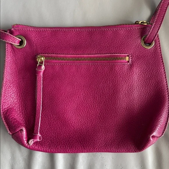 Roots Pink Leather Crossbody Bag - Picture 3 of 5